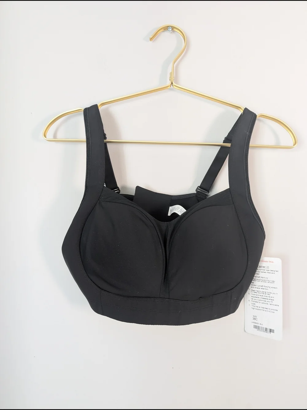 NWT Lululemon Tata Tamer III Wireless Black Sports Bra